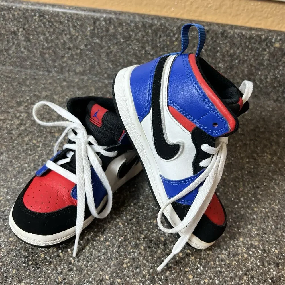 Nike Jordan Little Kids Toddler Size 8C Multicolor Leather Sneaker High Top Shoe